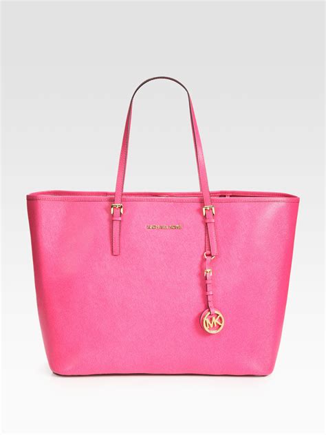 michael kors hot pink tote bag|michael kors handbags pink tote.